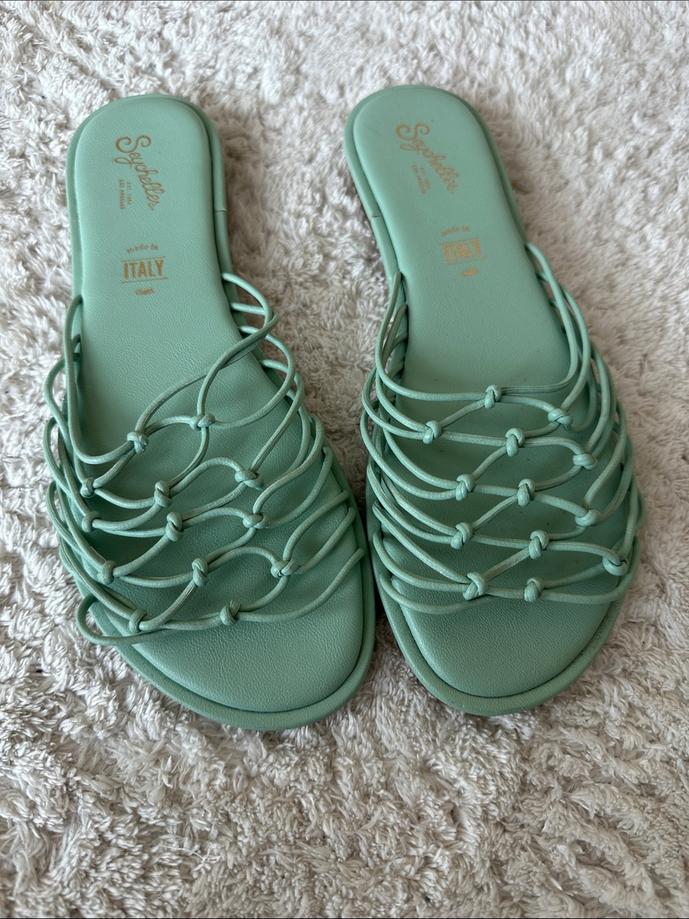 Seychelles Mint Green Knotted Slide Sandals - Seychelles
